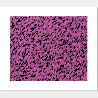 pink gray and black camo abstract 4 Posters and Art